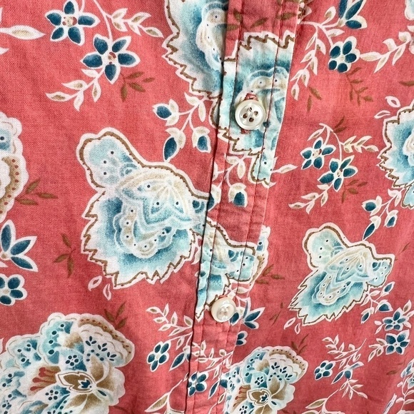 IZOD 100% cotton coral floral 3/4 sleeve blouse top 3X - Picture 7 of 12